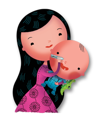 Mom and baby illustration